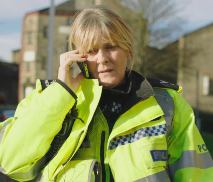 Sarah Lancashire on set of Happy Valley