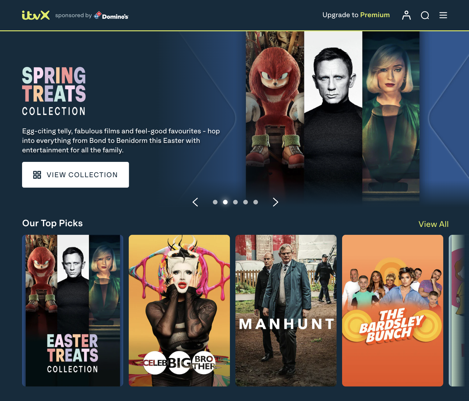 Desktop view of the ITV streaming site